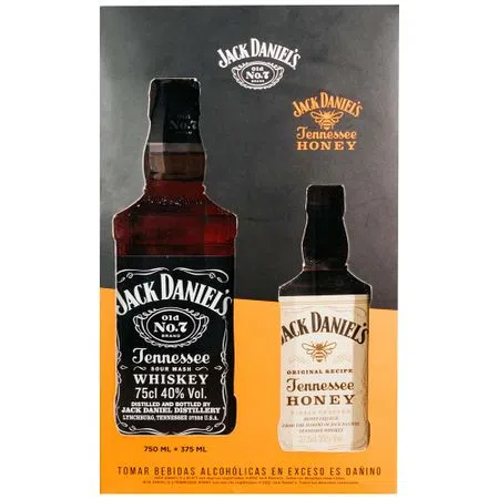 PACK WHISKY JACK DANIELS OLD N7 750mL + WHISKY JACK DANIELS HONEY 375 mL