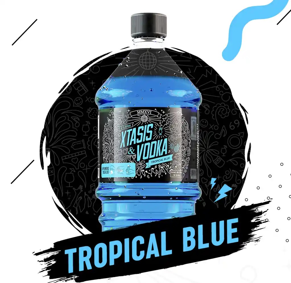 XTASIS VODKA TROPICAL BLUE 2L