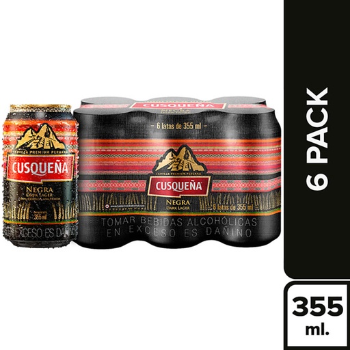 [PRBEBACVNG03] CERVEZA CUSQUEÑA NEGRA SIXPACK LT 355mL